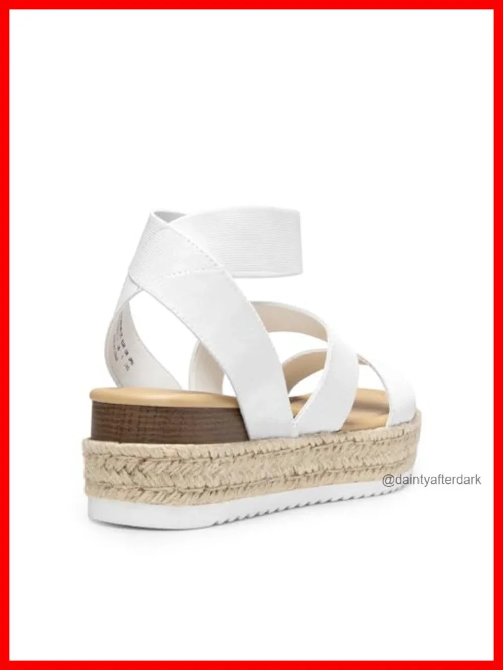Platform Wedge Sandals - Espadrille Strappy Ankle Strap Faux Leather